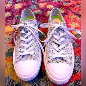 Black and White Striped Converse All Star Size 9